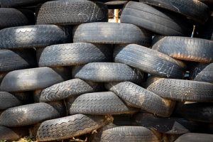 Rubber is a non-biodegradable material that is usually left to pile up in a landfill.